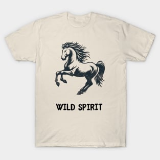 Wild Spirit - Wild Horse Design T-Shirt